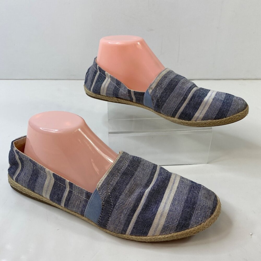 Womens Siracha Striped Espadrille Flats Size 10 Blue Beige